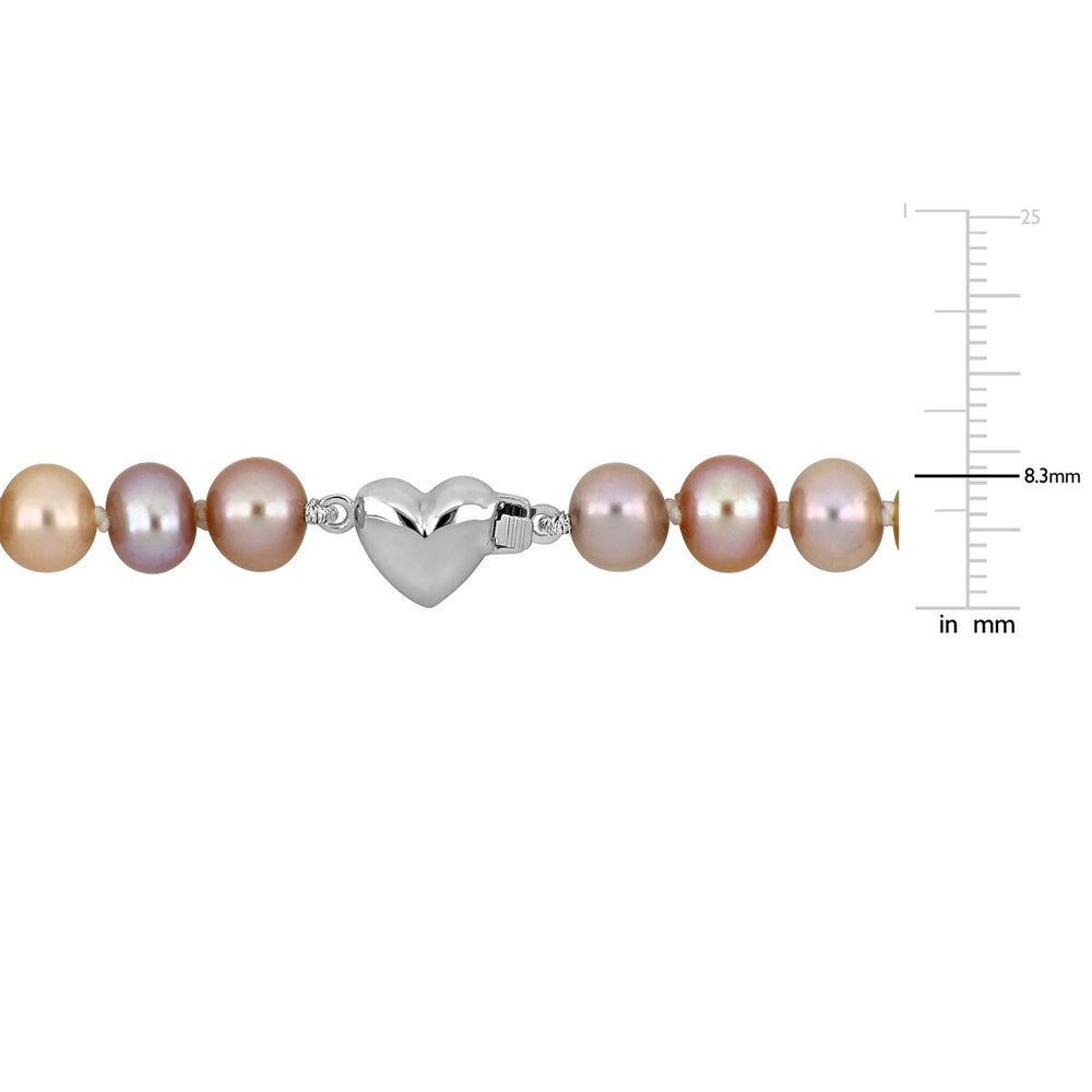 Sofia B. Multi-Color Pink Cultured Freshwater Pearl Bracelet with in Sterling Silver Heart Clasp