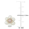 Sofia B. White Pink Cultured Freshwater Pearl Flower Design Stud Earrings Sterling Silver