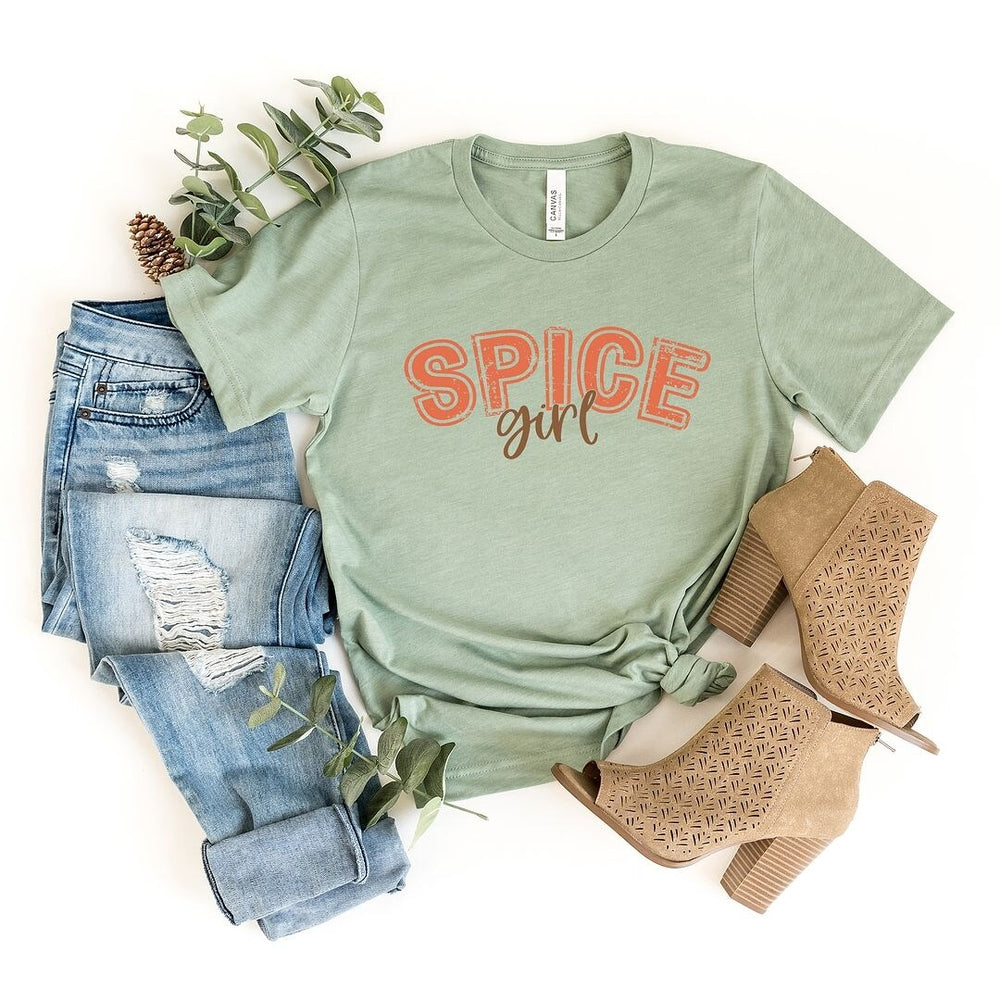 Spice Girl Varsity Cursive Short Sleeve Crewnneck Tee