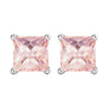 Square 1.80Cttw Morganite Stud Earrings in Sterling Silver