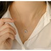 Square Crystal Dainty Pendant Necklace