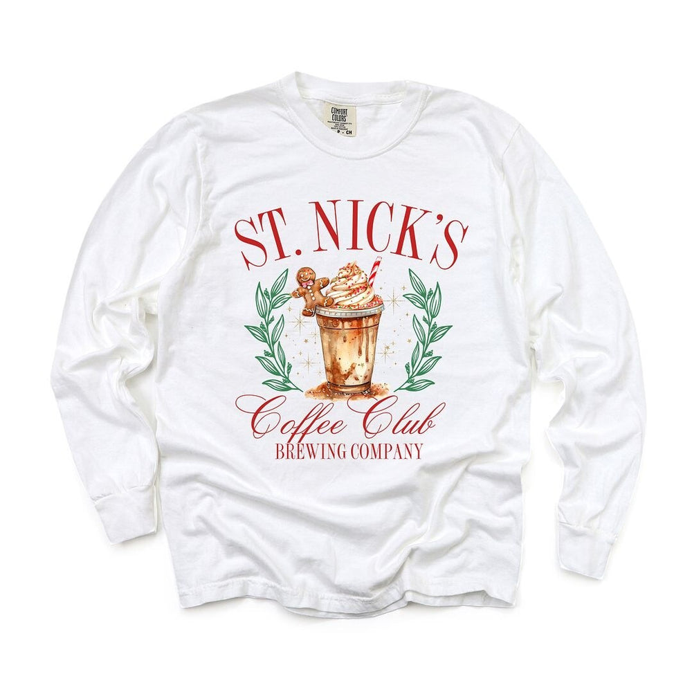 St Nicks Coffee Club Garment Dyed Long Sleeve