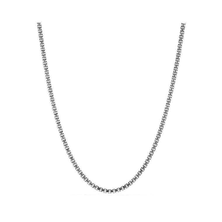 Stainless Steel Box Chain Necklace - White