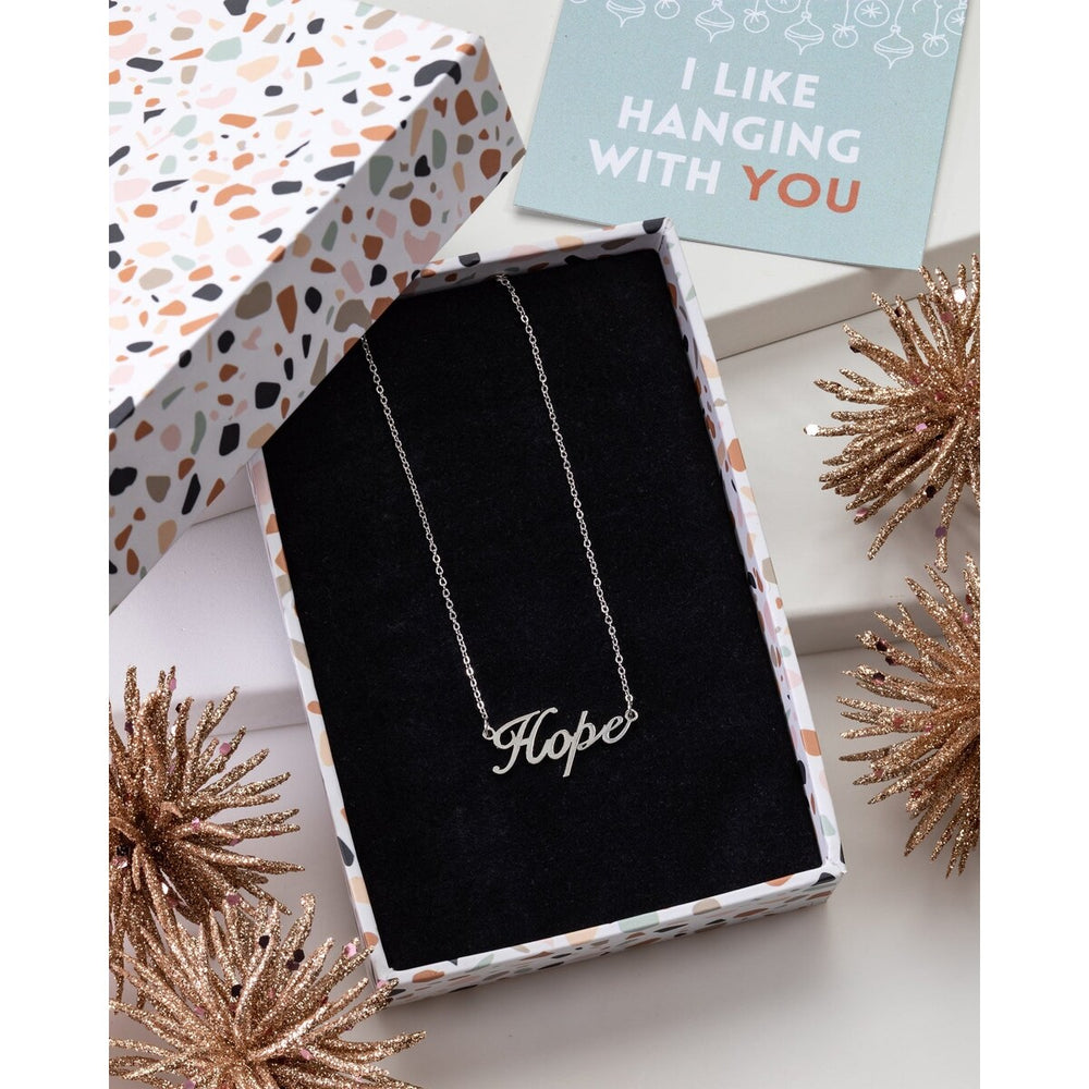 Stainless Steel Hope Necklace - In Gift Box - White