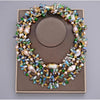 Statement Keshi Freshwater Pearl Crystal Layered Necklace - White