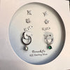 Sterling Silver Holiday Earrings 4-Pair Set