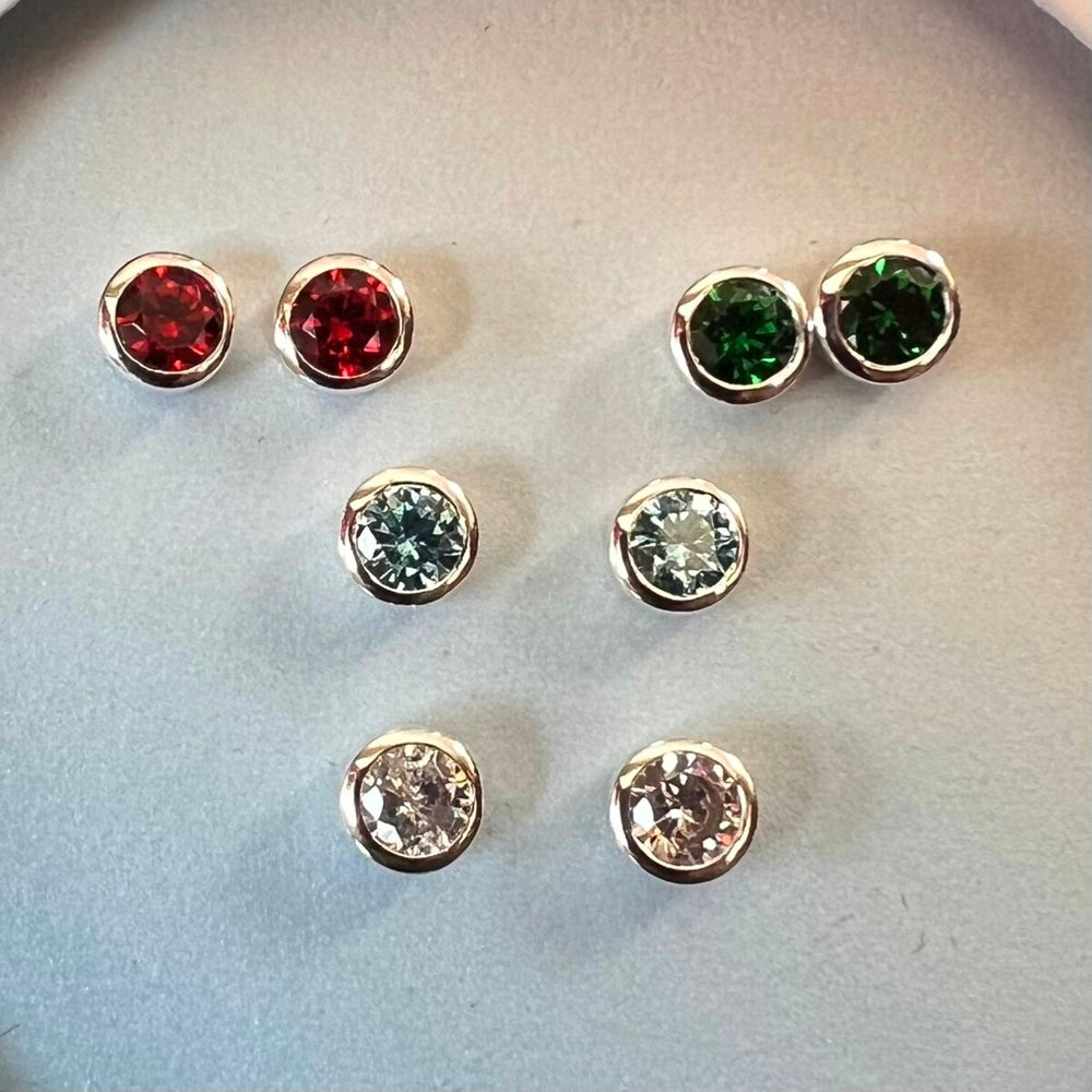 Sterling Silver Holiday Earrings 4-Pair Set