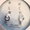 Sterling Silver Holiday Earrings 4-Pair Set