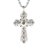 Sterling Silver 0.25Ct Natural Green Diamond Cross Pendant