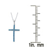 Sterling Silver 0.30Ct Natural Blue Diamond Cross Pendant