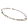 Sterling Silver 0.50 CTTW Real White Diamond Bangle Bracelet