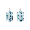 Sterling Silver 0.80CTTW Natural Aquamarine and Diamond Stud Earrings