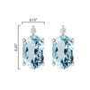 Sterling Silver 0.80CTTW Natural Aquamarine and Diamond Stud Earrings