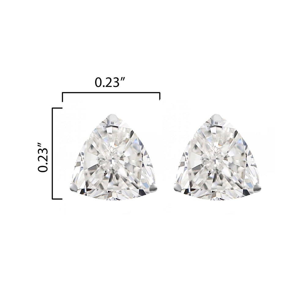 Sterling Silver 1 2/5 Carat Trillion Lab Grown Diamond Stud Earrings