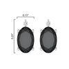 Sterling Silver 1.10Ct Black Spinel and White Diamond Stud Earrings