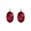 Sterling Silver 1.20Ct Ruby and White Diamond Stud Earrings