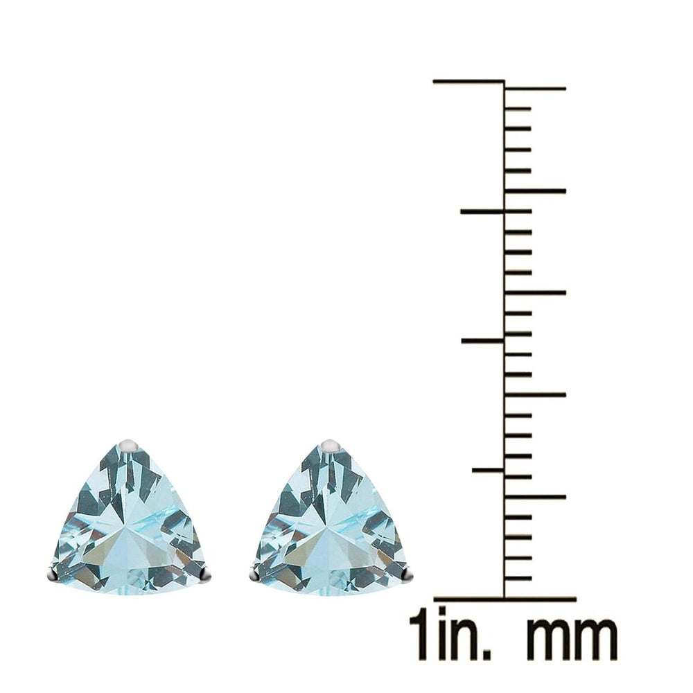 Sterling Silver 1.30CTTW Natural Aquamarine Stud Earrings