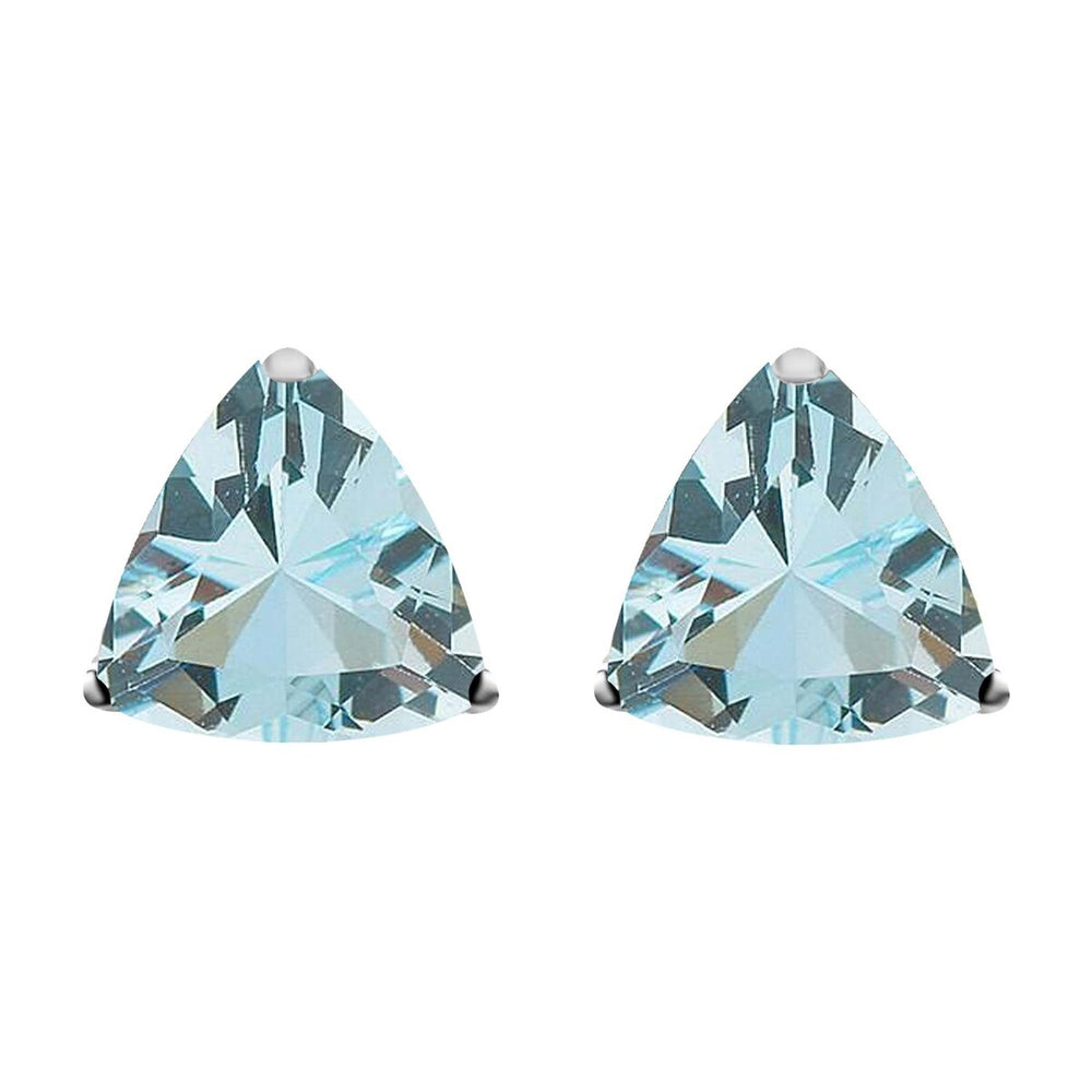 Sterling Silver 1.30CTTW Natural Aquamarine Stud Earrings