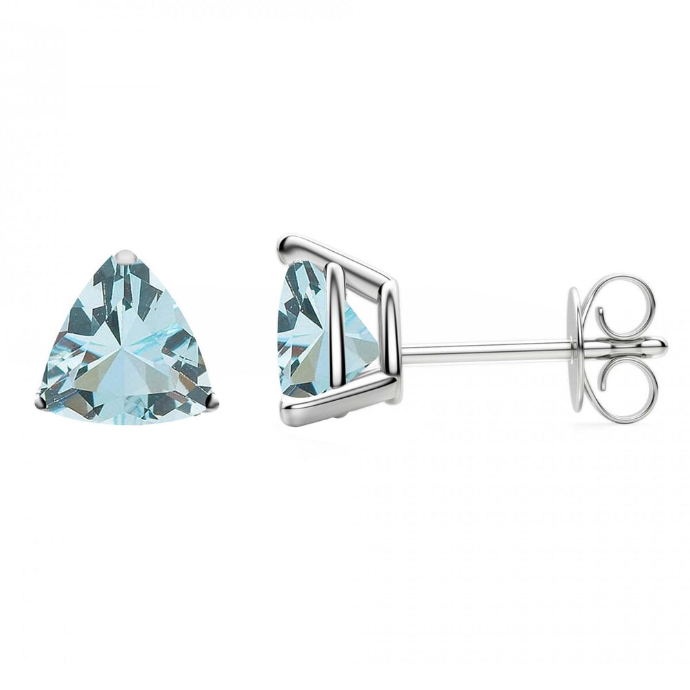 Sterling Silver 1.30CTTW Natural Aquamarine Stud Earrings