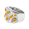 Sterling Silver 1.45Carat Natural Citrine Wide Band Ring