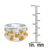 Sterling Silver 1.45Carat Natural Citrine Wide Band Ring