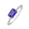 Sterling Silver 1.65ct Natural Tanzanite and White Topaz Engagement Ring