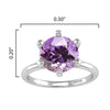 Sterling Silver 1.70 Carat Natural Amethyst Solitaire Ring