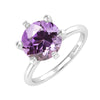 Sterling Silver 1.70 Carat Natural Amethyst Solitaire Ring