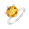 Sterling Silver 1.70 Carat Natural Citrine Solitaire Ring