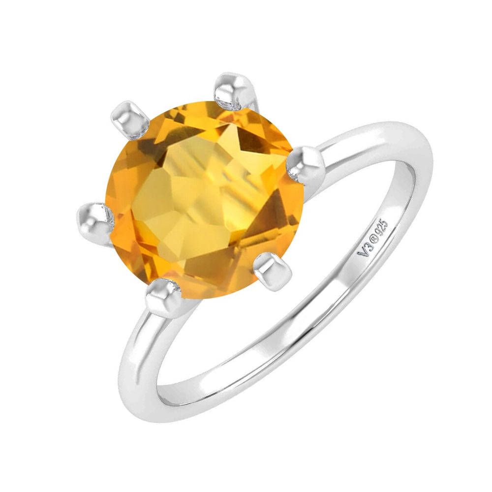 Sterling Silver 1.70 Carat Natural Citrine Solitaire Ring