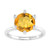 Sterling Silver 1.70 Carat Natural Citrine Solitaire Ring