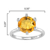 Sterling Silver 1.70 Carat Natural Citrine Solitaire Ring