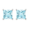 Sterling Silver 1.80Ct Natural Aquamarine Stud Earrings