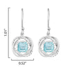 Sterling Silver 1.80Ct Natural Aquamarine Twisted Wire Earrings