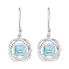 Sterling Silver 1.80Ct Natural Aquamarine Twisted Wire Earrings