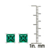 Sterling Silver 1.80Cttw Emerald Women Stud Earrings