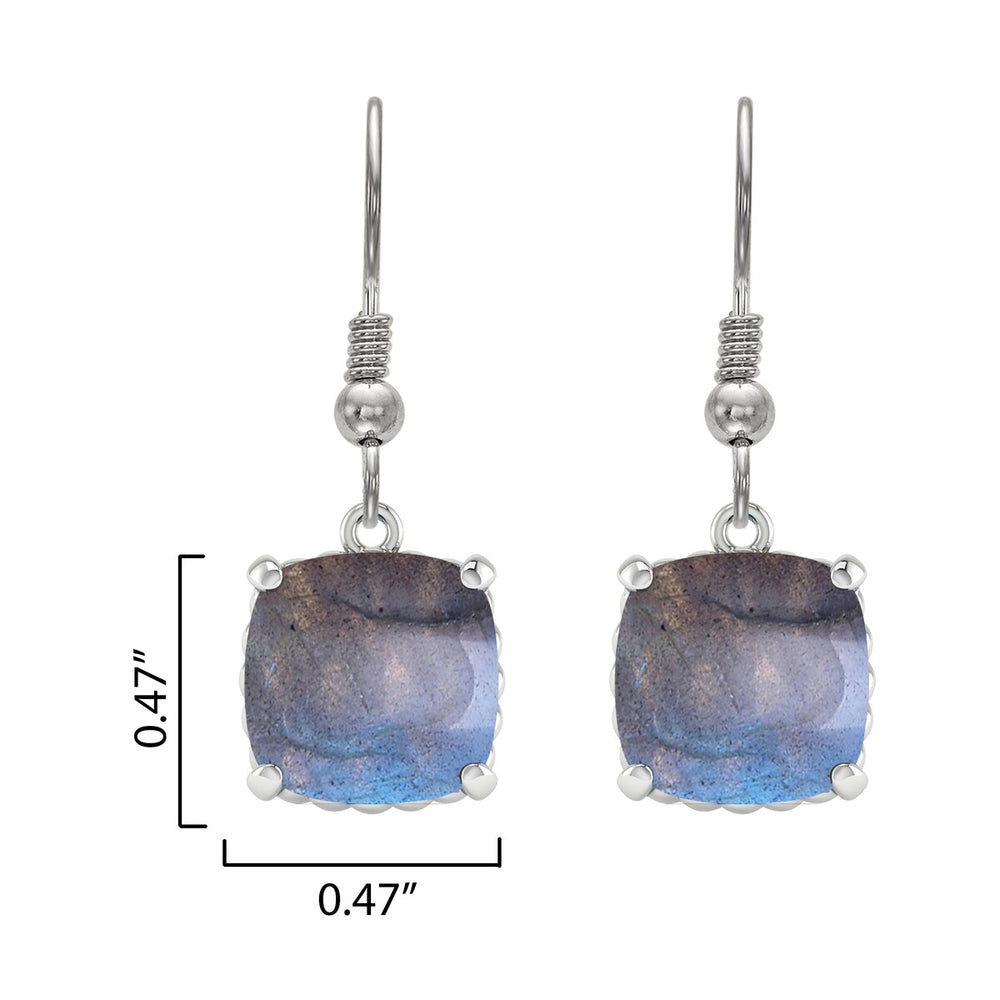 Sterling Silver 11.70ct Natural Blue Labradorite Dangle Earrings