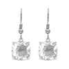 Sterling Silver 11ct Cushion Cut Dangle Earrings in White Quartz