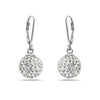 Sterling Silver 12 MM Fireball Crystal Pave Dangle Earring