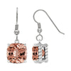 Sterling Silver 12.95ct Cushion Cut Morganite Dangle Earrings