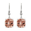 Sterling Silver 12.95ct Cushion Cut Morganite Dangle Earrings