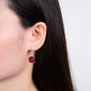 Sterling Silver 13.00ct Cushion Cut Ruby Dangle Earrings