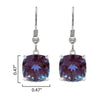 Sterling Silver 15.25ct Color Changing Alexandrite Dangling Earrings