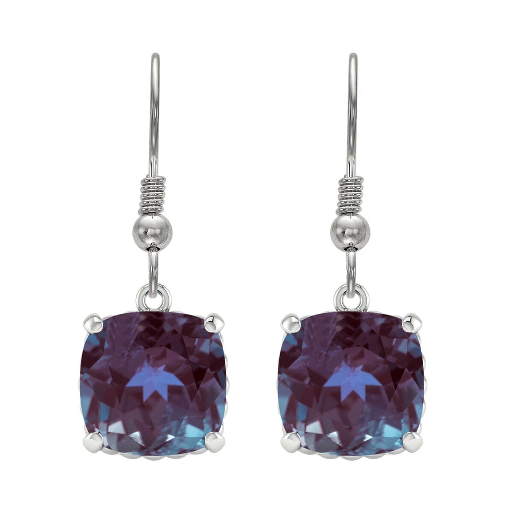 Sterling Silver 15.25ct Color Changing Alexandrite Dangling Earrings