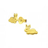 Sterling Silver 18k Gold-Plated Cotton Tail Rabbit Stud Earrings