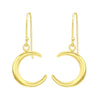 Sterling Silver 18k Gold-Plated Crescent Moon Drop Earrings