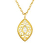 Sterling Silver 18k Gold-Plated Filigree Eye Pendant Necklace - White