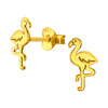 Sterling Silver 18k Gold-Plated Flamingo Stud Earrings