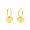 Sterling Silver 18k Gold-Plated Heart Hoop Earrings