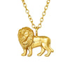 Sterling Silver 18k Gold-Plated Lion Pendant Necklace - White